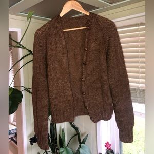 Handmade brown knit cardigan